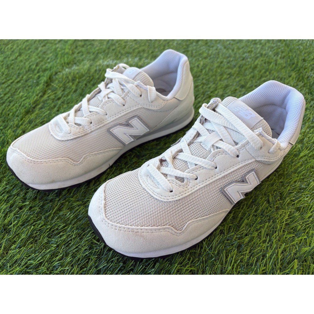 New Balance 515 White Grey Suede Mesh Sneakers GC515WHT Women Size 6.5 Kids 5